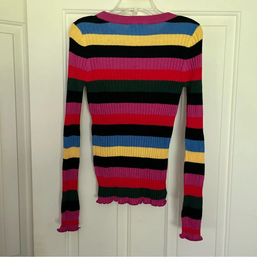 Kids Nordstrom Rainbow Stripe  Ribbed Sweater XL